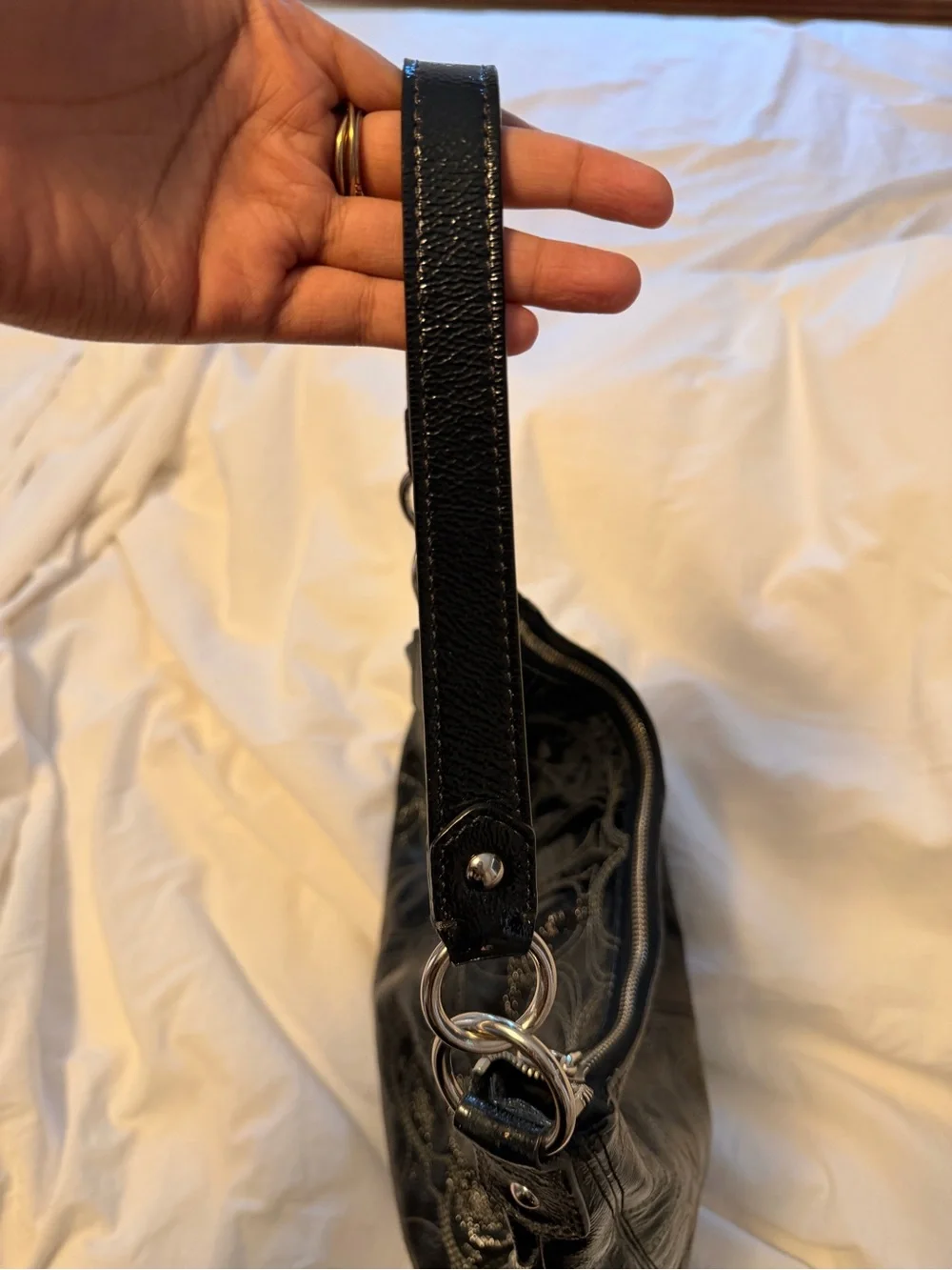 Coach Black Quilted Signature Hobo Bag